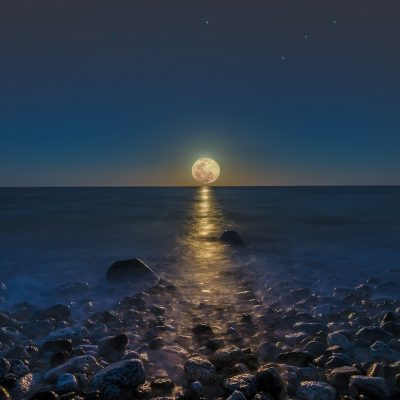 Sea Of Cortez Full Moon Taken in Los Barriles Baja California Sur Mexico